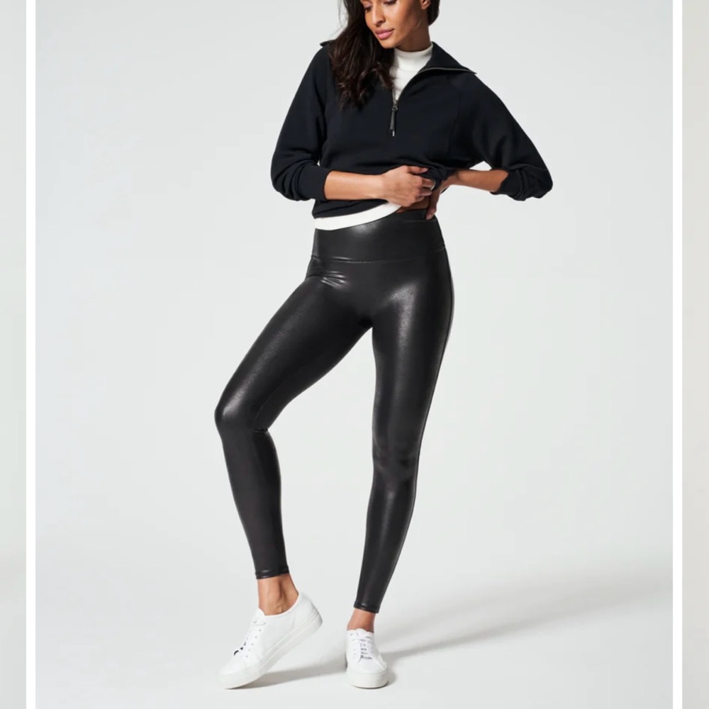 NWT Spanx Faux Leather Legging - Black - Size Small